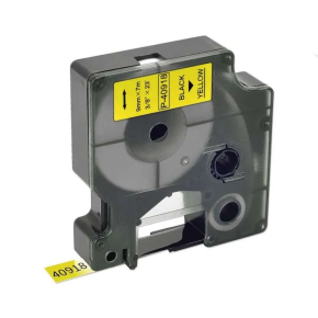 9mm x 8m black on clear label tape