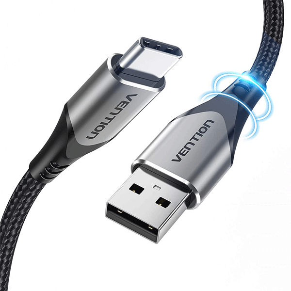 VENTION USB Type C Cable 3A Fast Charging, Premium Nylon Braided USB A to USB C Charger Cable 3M