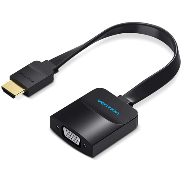 ENTION FLAT HDMI TO VGA CONVERTER WITH FEMALE MICRO USB AND AUDIO PORT  0.15M BLACK - VEN-ACKBB