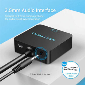 VENTION HDMI TO VGA CONVERTER WITH FEMALE MICRO USB AND AUDIO PORT - VEN-ACRBB