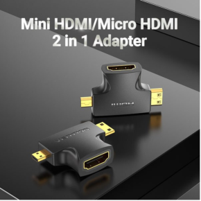 VENTION MINI HDMI MALE + MICRO HDMI MALE TO HDMI FEMALE ADAPTER – VEN-AGFB0