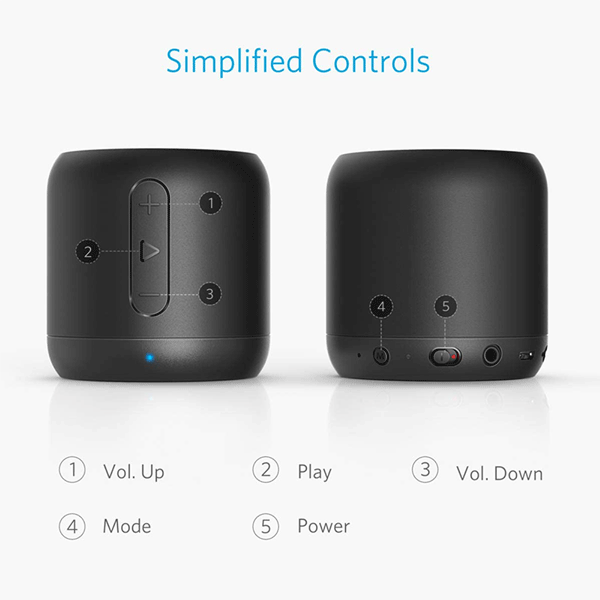 Anker Soundcore Mini, Super-Portable Bluetooth Speaker with 15-Hour Playtime, 66-Foot Bluetooth Range, Enhanced Bass, Noise-Cancelling Microphone