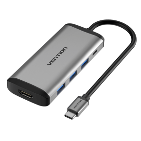 VENTION TYPE C TO 3 PORTS USB3.0 HUB + HDMI + PD CONVERTER â€“ VEN-CNBHB