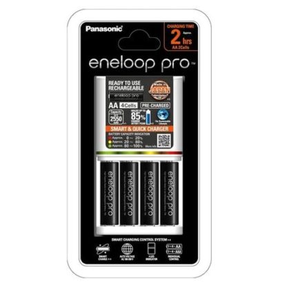 Panasonic Eneloop Pro Charger + 4 AA 2550mAh Batteries