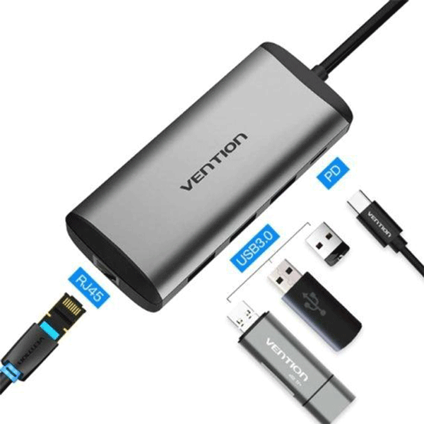 Vention USB Type C to Multi-Function 5 IN 1 Hub/ Docking Station (VEN-TGPBB)