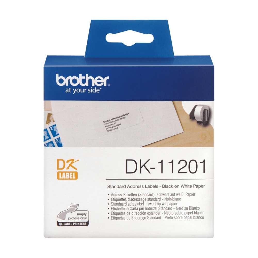 Brother DK-11201 400 x Black on White Tape