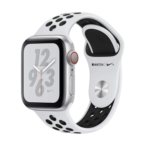 Apple Watch Nike+ Series 4 (GPS + Cellular, 40mm, Silver Aluminum, Pure Platinum/Black Nike Sport Band)