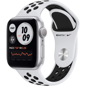 Apple Watch Nike Series 6 GPS, 40mm Silver Aluminum Case with Pure Platinum/Black Nike Sport Band