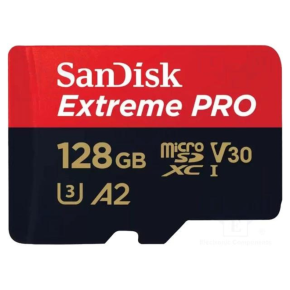 SanDisk 128GB Extreme PRO® microSD™ UHS-I Card with Adapter C10, U3, V30, A2, 200MB/s Read 90MB/s Write SDSQXCD-128G-GN6MA