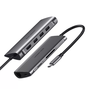 Ugreen USB-C Multifunction 8 in 1 USB HUB, USB-C to USB 3.0 (3 Ports) + HDMI + Gigabit Ethernet + SD & TF Card Reader + USB-C PD- UG-50538