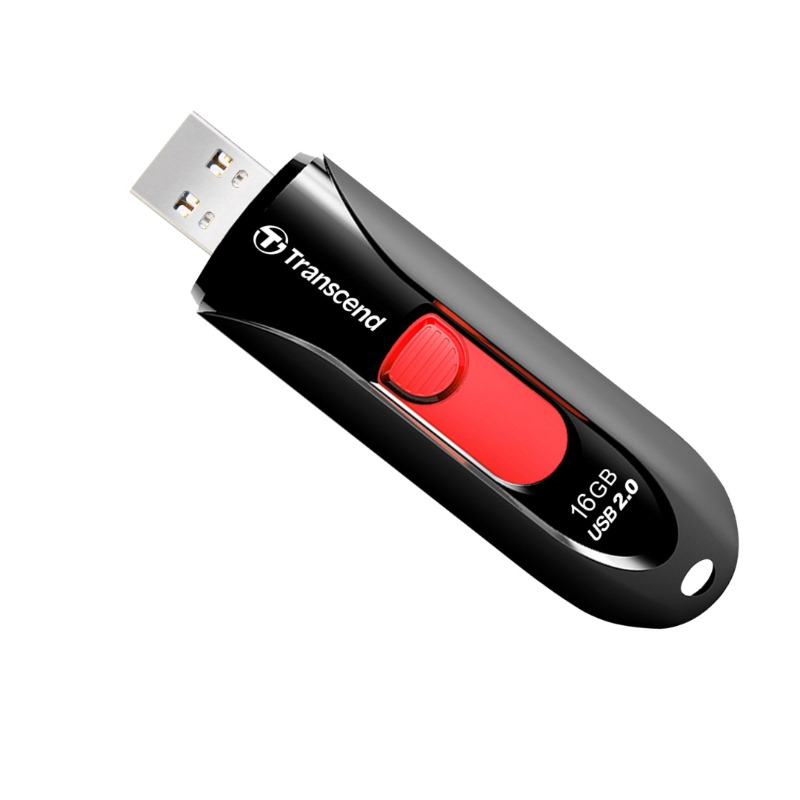 Transcend 16GB JetFlash 590 USB 2.0 Capless Flash Drive, Black