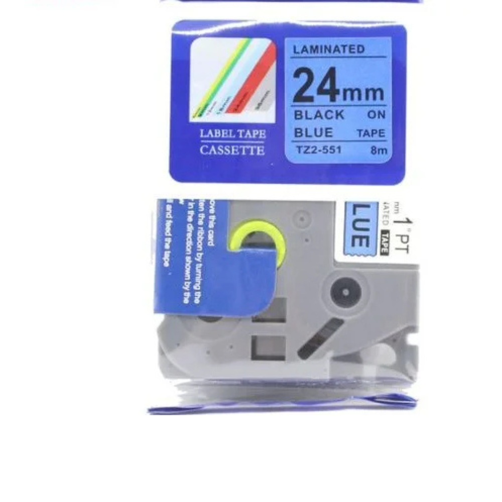Brother TZ2-551 Lable Tape 24mm x 8m Black on Blue