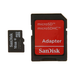 SanDisk SDQM-016G-B35A - microSDHC Memory Card 16GB, Class 4, with SD Adapter, (SDSDQM-016G-B35A)
