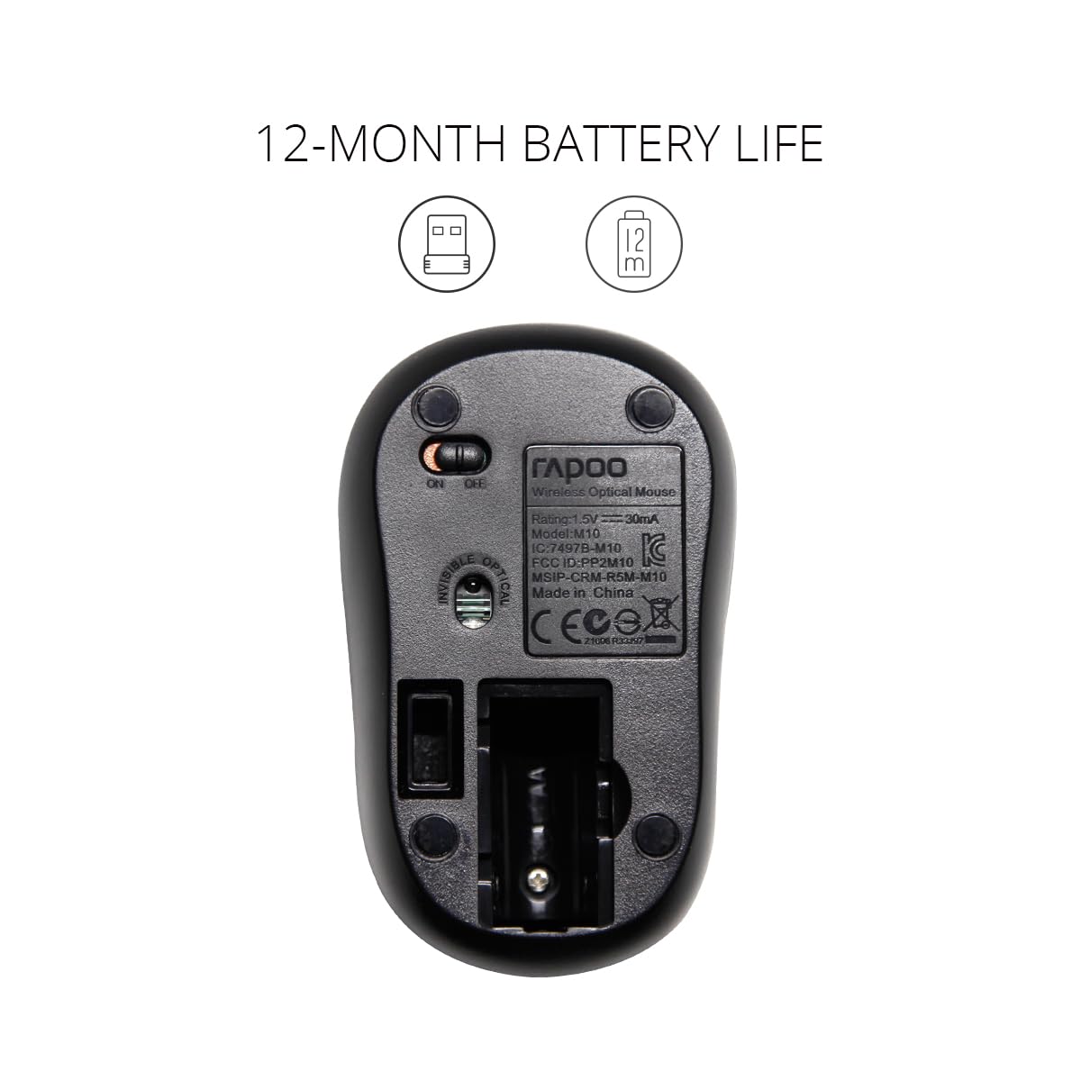 Rapoo Wireless Optical Mouse M10 – Black – M10 Plus