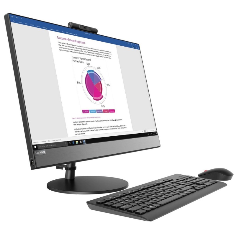 Lenovo All In One PC V530-24ICB 23.8" FHD Touch  Intel Core i5 8400T, 4GB DDR4 2666, 1TB, Windows 10 Pro 64,  DVD+/-RW,  WiFi + BT (1X1 AC), Monitor Stand, HDMI IN, HDMI Out,  1 Year Warranty