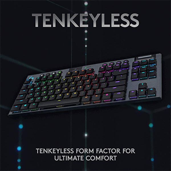 Logitech G915 TKL Tenkeyless LIGHTSPEED Wireless Mechanical Gaming Keyboard (Clicky)