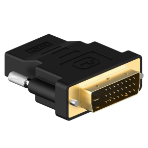 DVI-I Male to HDMI Female Adapter Gold Plated Black