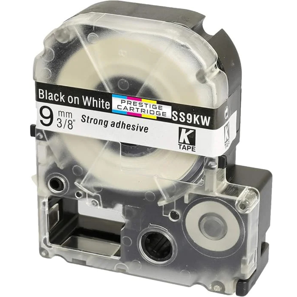 Epson SS-9KW Lable Tape 9mm x 8m Black on White 