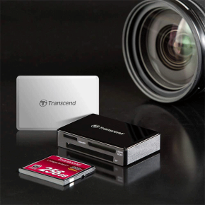 Transcend Card Reader USB 3.1 Black - Micro SD, SD and Compact Flash - (TS-RDF8K2)