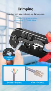 Vention Multi-Function LAN Cable Crimping Tool Ratchetless Type Black