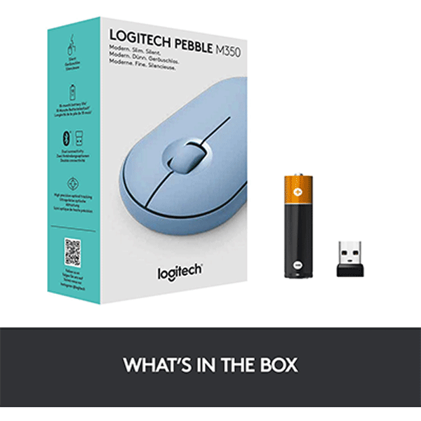 Logitech Pebble M350 Wireless & Bluetooth Mouse (Graphite)