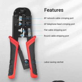 Vention RJ45 Crimping Tool Network Cable Crimper Cutting Tools Kits Crimping Stripper Punch Down RJ45 RJ12 RJ11 Ethernet Cable