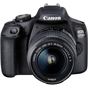 Canon EOS 2000D DSLR Camera with EF-S 18-55 mm f/3.5-5.6 IS III Lens, Black