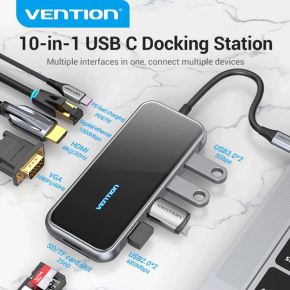 Vention Type C to Multi-Function 10 IN 1 Docking Station (VEN-TFGHB)