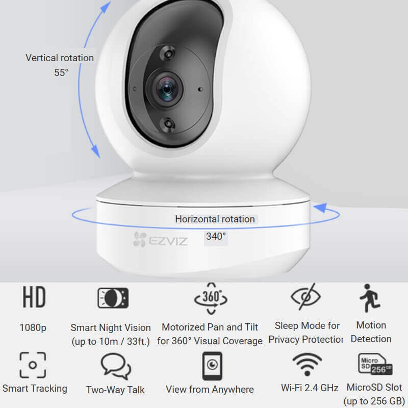 EZVIZ TY1 Indoor WiFi Camera – 1080P Smart Pan & Tilt
