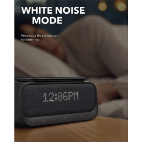 Bluetooth Speaker, Soundcore Wakey Bluetooth Speaker Powered by Anker, Alarm Clock, Stereo Sound, FM Radio, White Noise, Qi Wireless Charger with 7.5W Charging