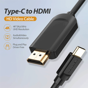 Vention Type-C to HDMI Cable 2M Black â€“ VEN-CGRBH