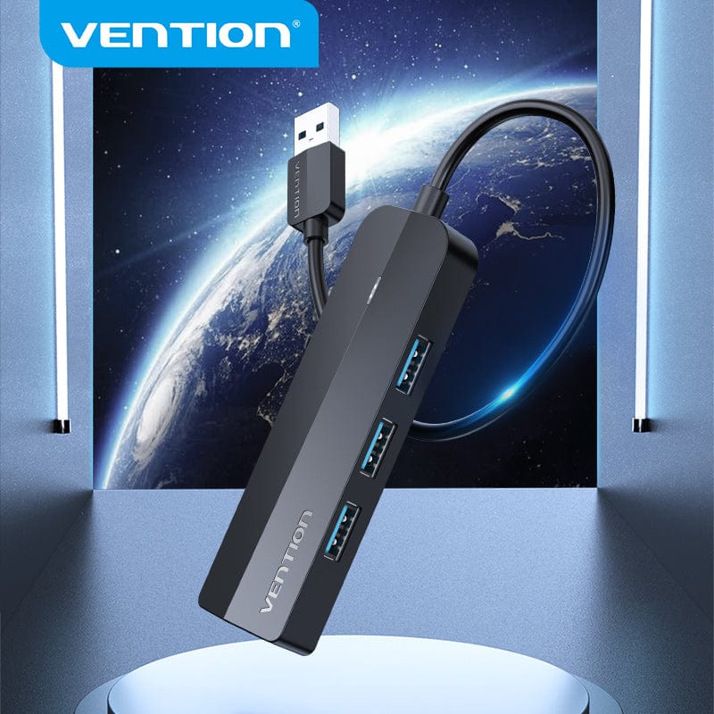 Vention 3-Port USB 3.0 Hub with Gigabit Ethernet Adapter 0.15M Black