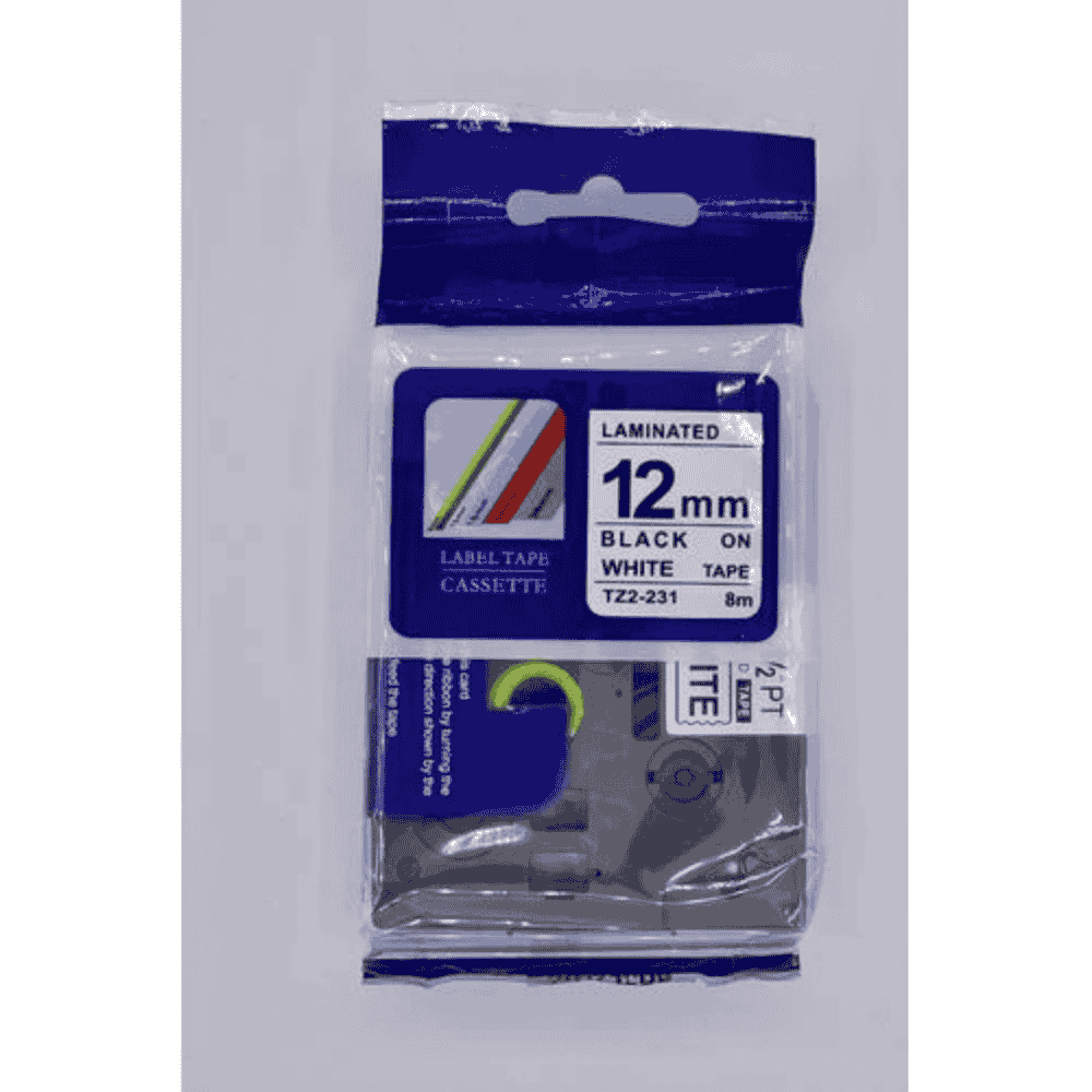 Brother TZ2-231 Lable Tape 12mm x 8m Black on White