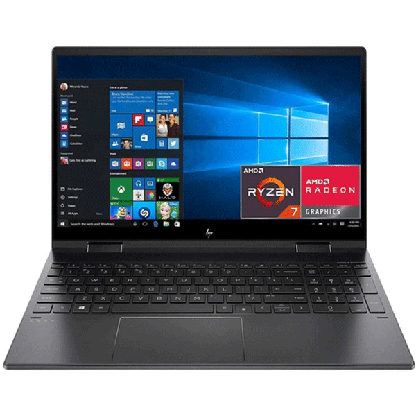 HP Envy x360 Convertible 15 EE0003ca 8GB 1-TB SSD AMD Radeon Graphics 15.6″ FHD IPS MicroEdge Convertible Touchscreen Display B&O Play Backlit KB FP Reader W10 (9VT87UA)