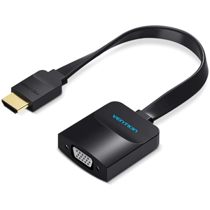 ENTION FLAT HDMI TO VGA CONVERTER WITH FEMALE MICRO USB AND AUDIO PORT  0.15M BLACK - VEN-ACKBB