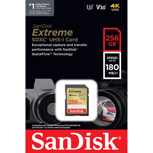 SanDisk 256GB  Extreme 180MB/s – SDSDXVV-256G-GNCIN