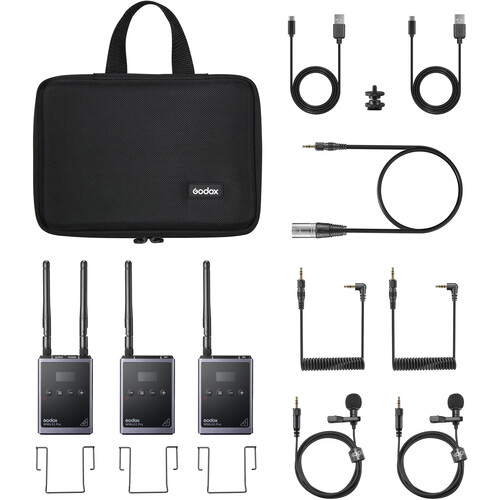 Godox WMicS1 Pro Kit 2 Two-Person Camera-Mount Wireless Omni Lavalier Microphone System