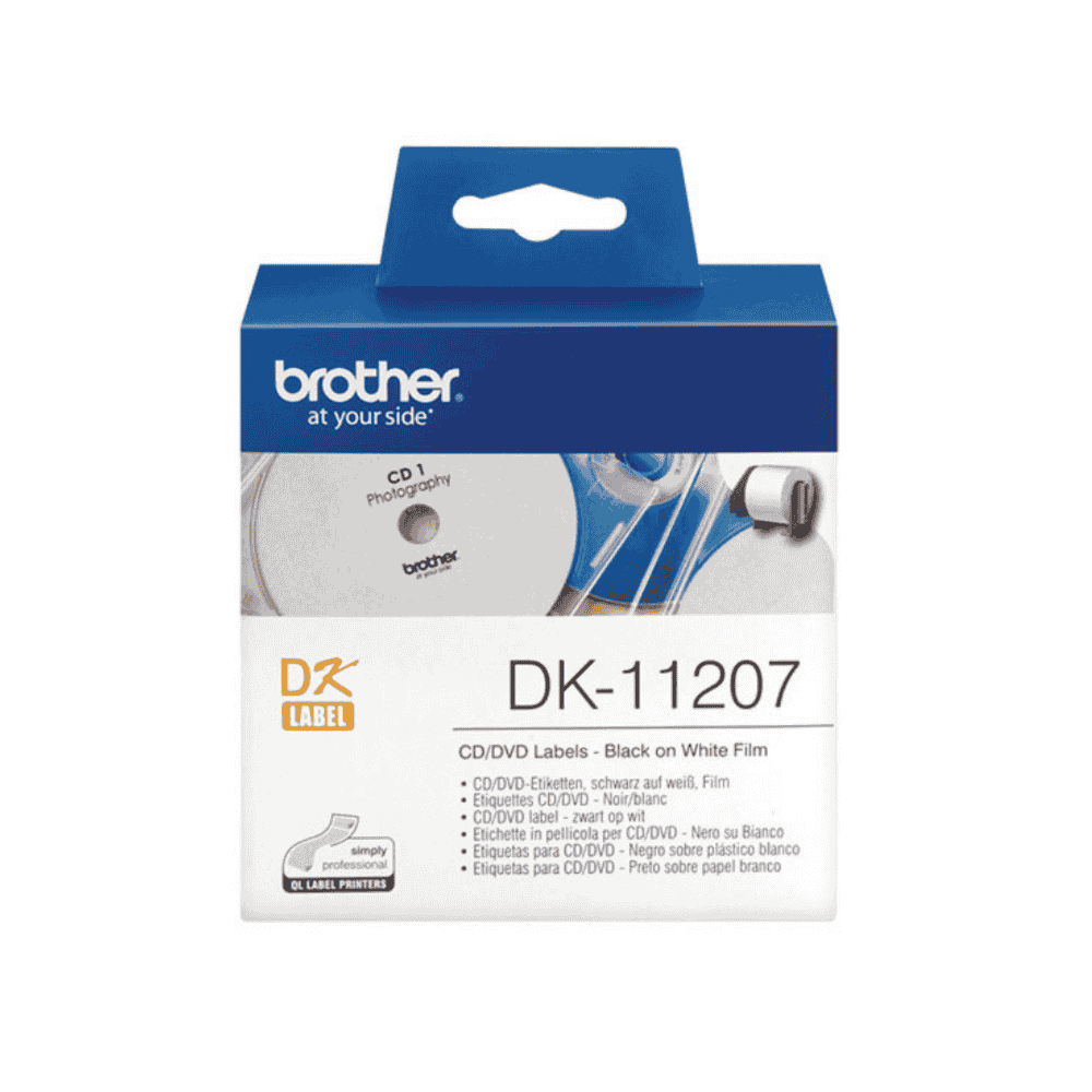  Brother DK-11207 Black on White Laber roll