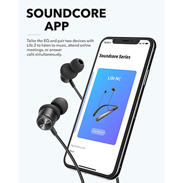 Anker Bluetooth Soundcore Life Noise Cancelling Neckband Headphones (A32010F1)