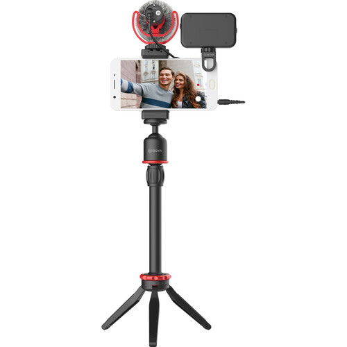 BOYA BY-VG350 Smartphone Vlogger Kit Plus with BY-MM1+ Mic, LED Light, and Accessories