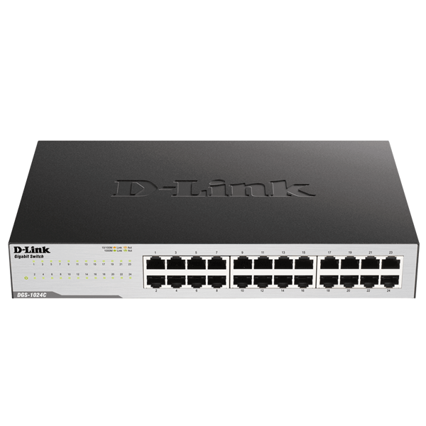 24 port 10/100/1000Base-T unmanaged gigabit switch, Metal Casing (DGS-1024C)
