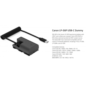 Caisi LP-E6 USB-C Dummy Battery for Canon Cameras
