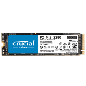 Crucial P2 3D NAND NVMe PCIe M.2 2280 SSD – 500GB (CT500P2SSD8)