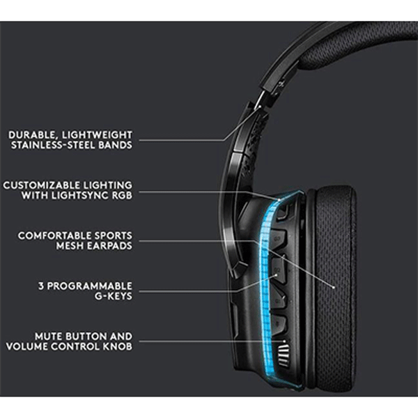 Logitech G G635 Virtual 7.1-Channel Surround Sound LIGHTSYNC Gaming Headset- 981-000750