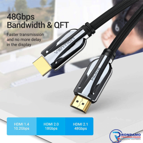 8K HDMI Cable 3M, HDMI 2.1 Cable VENTION Ultra HD Lead High-Speed Cord 48Gbps | Supports 8K@60HZ