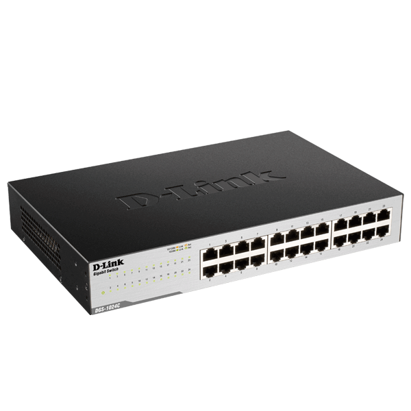 24 port 10/100/1000Base-T unmanaged gigabit switch, Metal Casing (DGS-1024C)