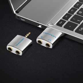 VENTION 4 POLE 3.5MM MALE TO 2*3.5MM FEMALE CONVERTER-VEN-BDAW0