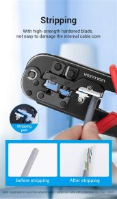 Vention Multi-Function LAN Cable Crimping Tool Ratchetless Type Black