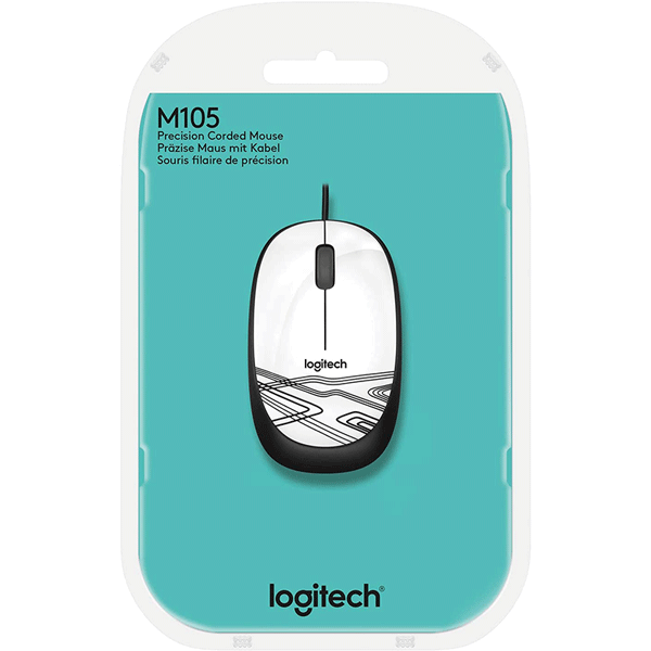 Logitech USB Optical Mouse M105 - White (910-002944)
