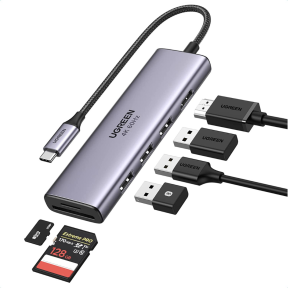 UGREEN USB-C to USB 3.0 Hub (3 Ports) + Gigabit Ethernet with USB-C PD - CM475 / UG-20932